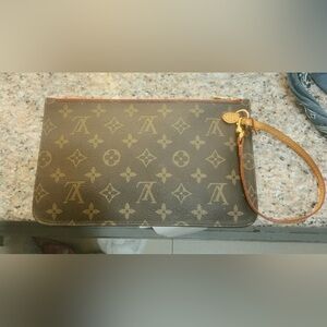 Louis Vuitton Red and Brown Monogram Pouch